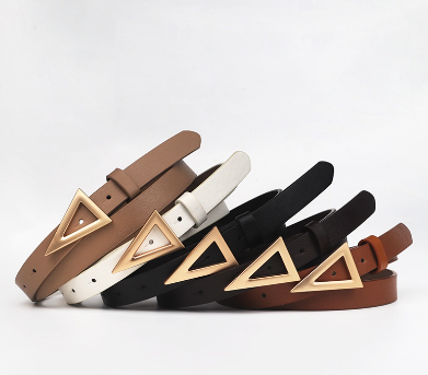 Women's Belt Triangle Buckle Belt Decorative Jeans Dress Belt