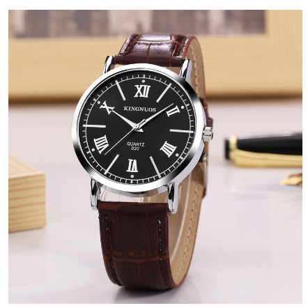 Fashion roman numeral scale belt waterproof watch high-end casual couple watch student watch 004