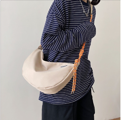 Mumu 5044 Japanese Drawstring Casual Nylon Women Sling Bag Shoulder Dumpling Bags For Students Woman