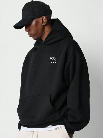 SUMWON Regular Fit Overhead Hoodie With Front Graphic Print