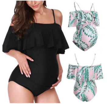 S-3XL Puls Size Maternity Swimsuit For Women Korean Swimwear Pregnant Swimwear Maternity Bikini fzc223
