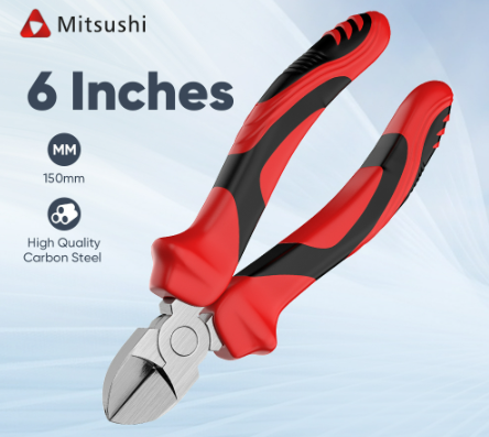 Mitsushi Pliers Nippers 6 Inch Heavy Duty Diagonal Cutting Pliers Chrome Vanadium Diagon