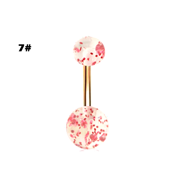 Stainless Steel Heart Piercing Jewellery Zirconia Butterfly Belly Button Ring Belly Button Clasp Pink 7