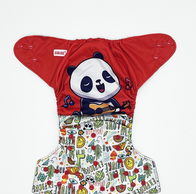 Bamboo Charcoal Cloth Diaper with Bamboo Charcoal Inserts and Double Leg Gusset D7