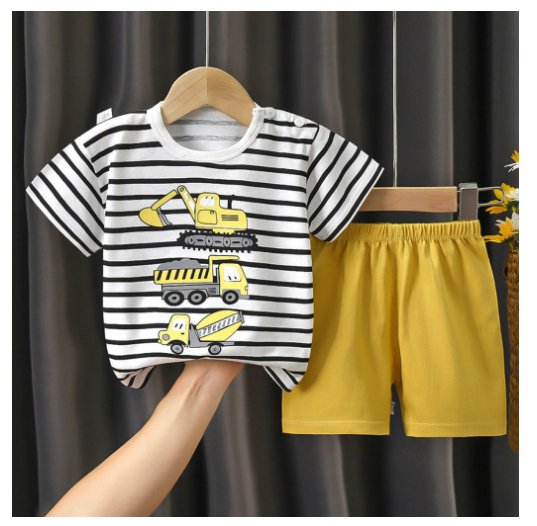 Boy Clothes Corp Terno for Kids Boys Fashion Sando Shorts Set Summer Terno For Kid Boy D25