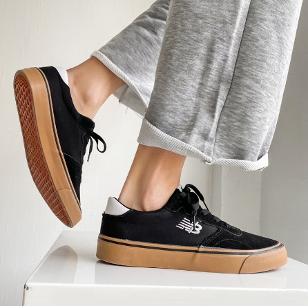 New Balance Vansban Classic Sneakers Men's Black Canvas Shoes Rubber Skateboard Shoes