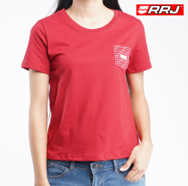 RRJ Ladies Basic Tees Boxy Fit 101964 Red