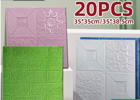 ICON 38x35cm 3D Foam Brick Wallpaper Adhesive Wall Decor Wall Sticker Waterproof 20PCS BIG SALE