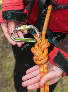 Climbing / hiking rope safety rescue utility rope (Reflective green line) with 4 climbing buckles