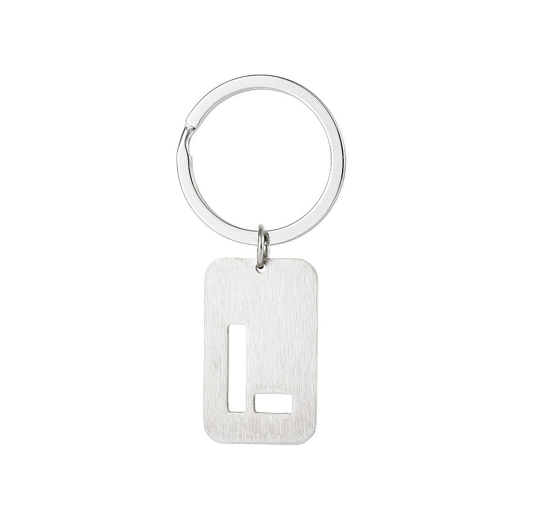1Pcs Simple Stainless Steel 26 Letter Keychains Fashion Sliver Color Initials Keyrings Handbag Charms Ornaments Souvenir Gifts L