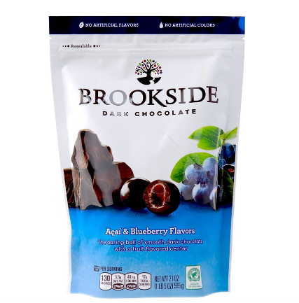Brookside Acai and Blueberry Flavors Dark Chocolate Candy 595g