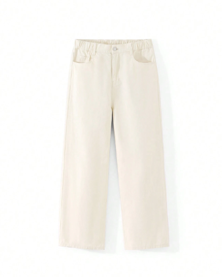 Teen Girl Casual Straight Leg Jeans, Daily All-Match Wear