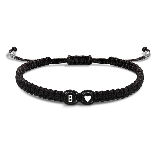Tala for you Letter Initial Couple Bracelets Handmade Adjustable Bracelets Cord Bracelet B