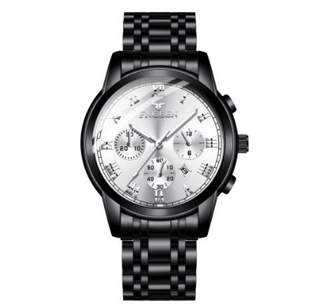 FNGEEN Men's Quartz Watch  BLACK WHITE