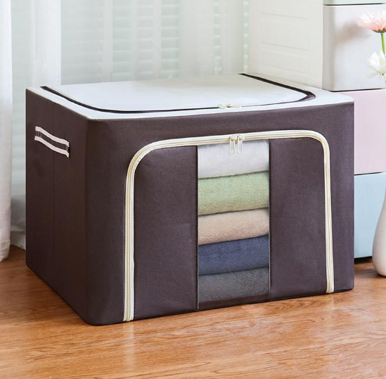 Plain Color Household Non-woven Fabric Foldable Clothing Debris Dustproof Storage Box with Cover