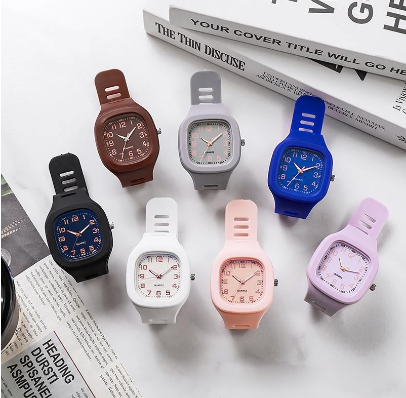 Student Square Watch Korean Fashion Women's Watch Digital Pointer Watch Ladies Silicone Watches