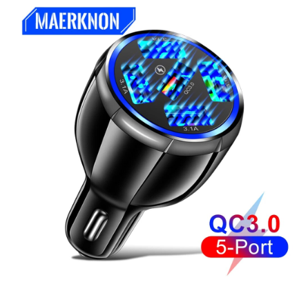 5 Ports USB QC3.0 Fast Charger Quick Charge Universal Mobile Phone Car Charger For Samsung Huawei IPhone12 Pro Charging Adapter