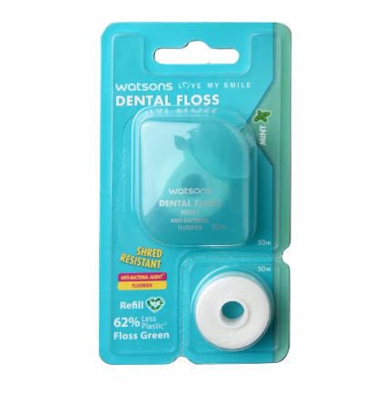 Watsons Love My Smile Dental Floss with Refill 50m - Mint