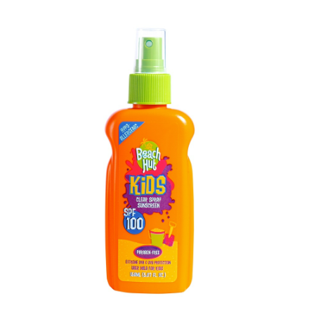 Beach Hut Sunblock Kids MAX SPF 100 ++ Clear Spray Body Sunscreen 150ml