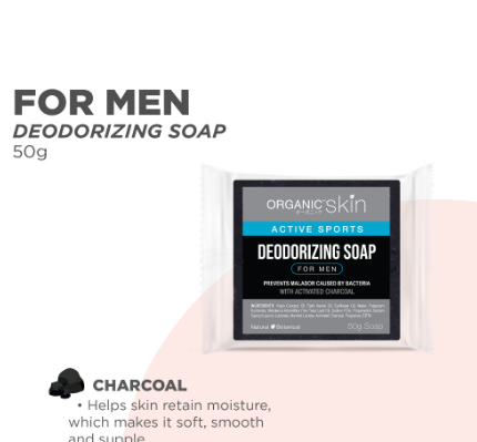 Organic Skin Japan Deodorizing Soap for Men 50g with Activated Charcoal Anti Odor Antiperspirant