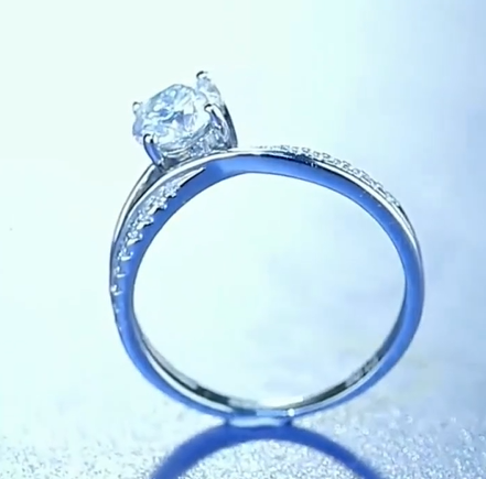 Klarson Jewelry 1CT Moissanite Diamond Engagement Ring With GRA certificate S925 Silver Promise Ring