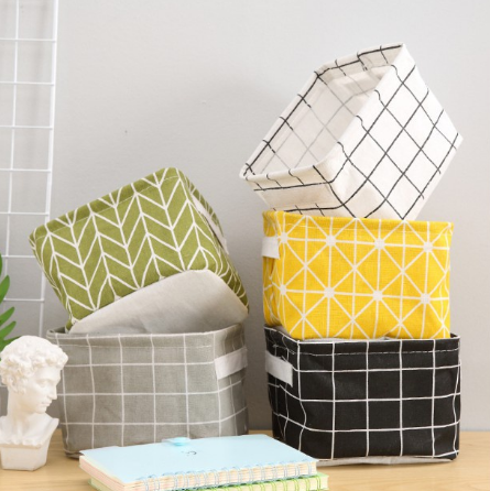 Foldable folding Linen Thick Cotton Storage Basket Storage Box Organizer Household Container