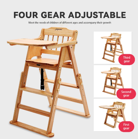 High Chair for Baby with Adjustable Tray Detachable Legs Baby High Chair Feeding Foldable High Chair