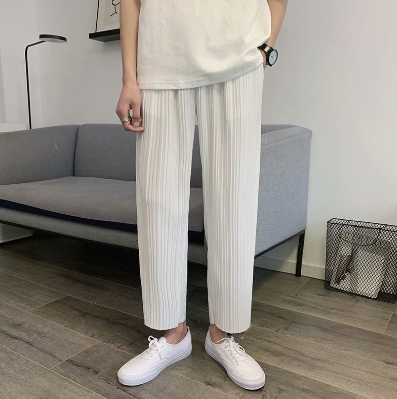 Wide-leg Pants Men's Draped Literary Summer Ultra-thin Trousers Loose Straight Casual