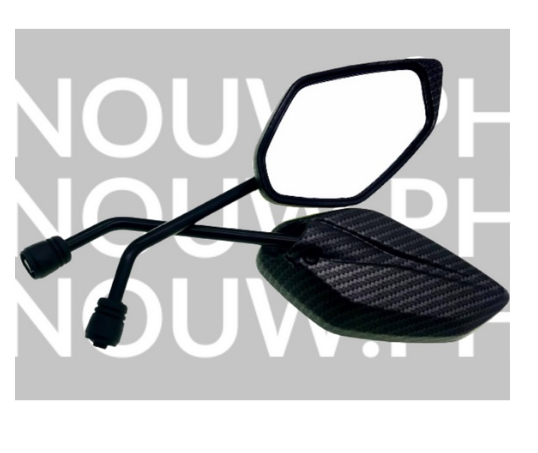 Side Mirror Long Stem Yamaha, Honda Head Black Stem Carbon