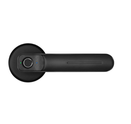 FOFO Silver Fingerprint Door Lock Handle Smart Electric Biometric Entry With 3 Keys