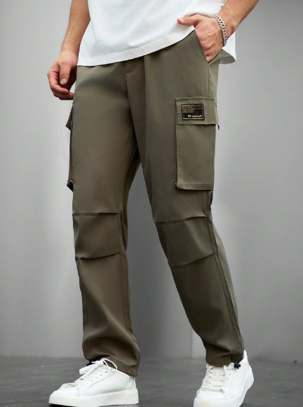 Manfinity Homme Men's Solid Color Cargo Trousers