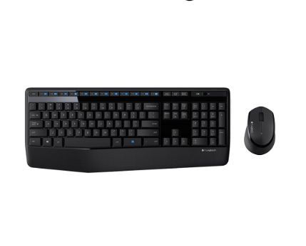 Logitech MK345 Wireless Combo Full-sized Keyboard with Palm Rest and Comfortable Right-Handed Mouse