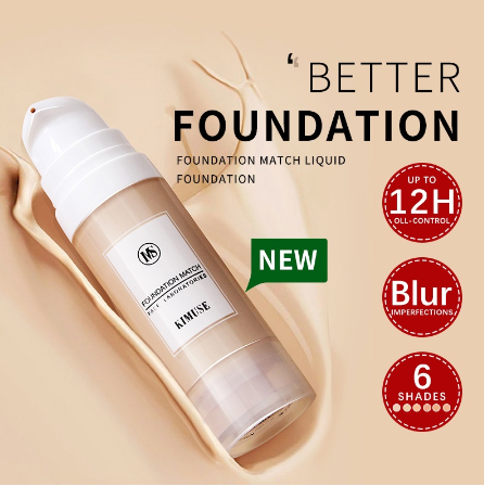 KIMUSE Matte Long Lasting Waterproof Liquid Foundation + Makeup Sponge Beauty Tools