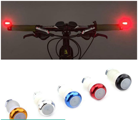 Fiveall 2PCS/SET Bicycle Handlebar Light Bike Signal Lamp Cycling Bar End Plugs Lights Modes Turn Signal Indicator Warning Light