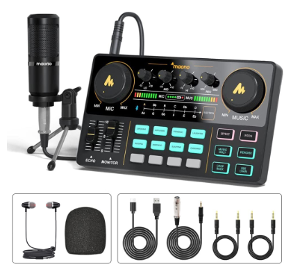 Maono AM200-S1 Sound Card Condenser Microphone Set Professional Sound Card Audio Interface Mixer With BluetoothAM200-S1 Sound Card Condenser Microphone Set Professional Sound Card Audio Interface Mixe