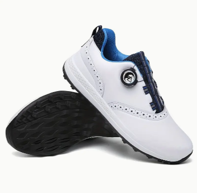 Men's Non-slip Golf Shoes With Rotary Buckle, Professional Durable Sports Sneakers For Golf Training