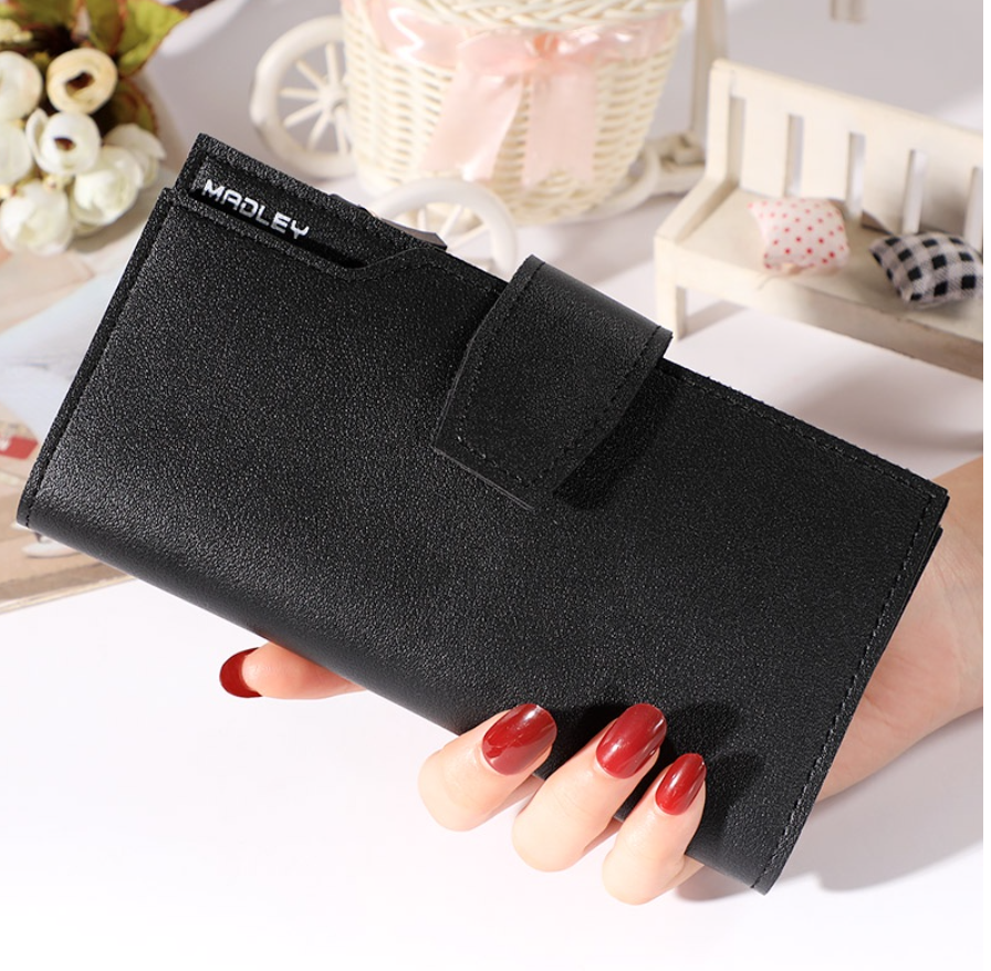 Korean Leather Fashion Long Wallet Ladies Cute Wallets Card Holder For Women