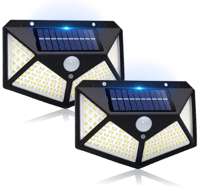 100 LED Solar Light Outdoor Solar Wall Lamp with Motion Sensor Solar LED Light Waterproof Sunlight Powered for Garden Decoration