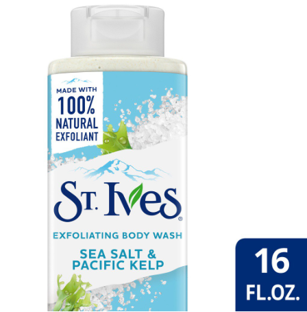 ST. IVES Sea Salt & Pacific Kelp Exfoliating Body Wash Made with 100% Natural Exfoliants 16OZ