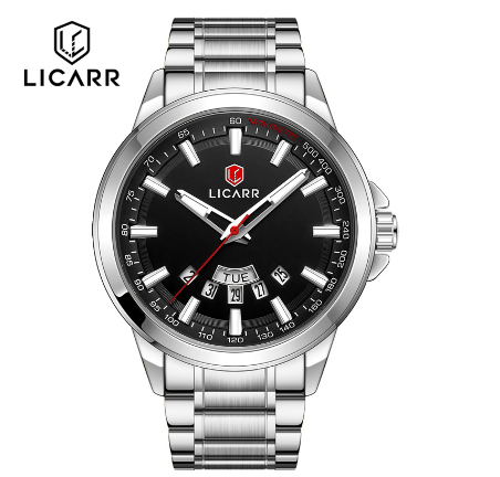 LICARR Original Brand Men's Watches Top Luxury Casual Business Stainless Steel Men Watch Quartz Sport Waterproof 9517 01