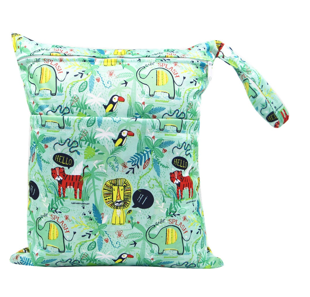 30x36cm Lager Size Diaper Wet Dry Bags Double Zipper Printed Portable Waterproof Bag Storage Bag Swimwear Bag C5