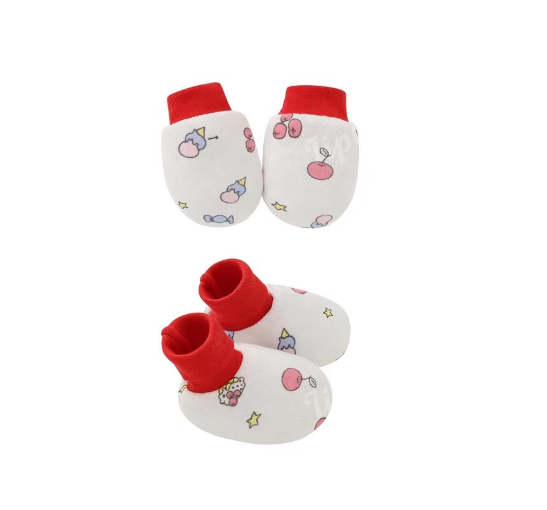 Baby Mittens and Booties Set Newborn Infant Cotton Mitten Set M5