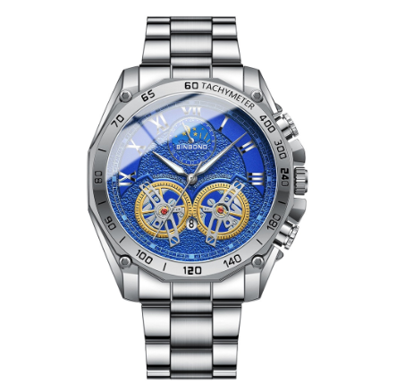 Original Luxury Stainless Steel Watch Men's Fashion Waterproof Luminous Calendar Watch 002
