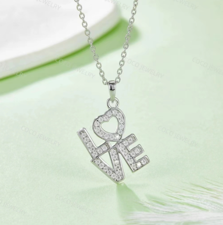 Real Moissanite faux diamond Excellent VVS-1 With GRA Certification S925 Silver Women Necklace OS15O