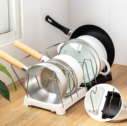 Stainless steel pot organizer rack Kitchen storage rack Pot cover rack Pot organizer storage rack
