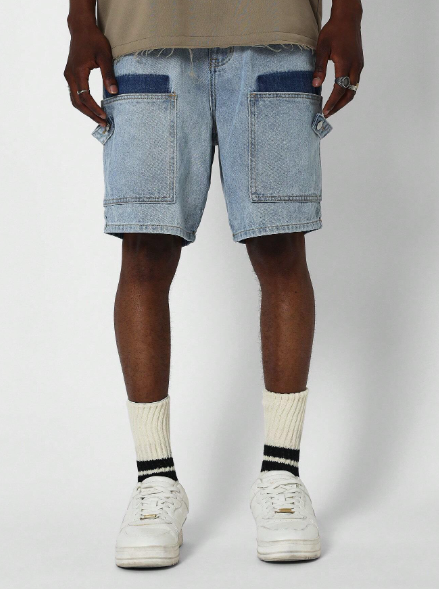 SUMWON Denim Carpenter Colour Block Short