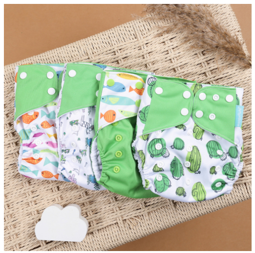 Happyflute Eco-Friendly Cloth Diaper Ecological Baby Diapers 4Pcs Set 4