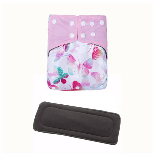 Cloth Diaper 1 Set With Bamboo Charcoal Inserts In Stocks D34