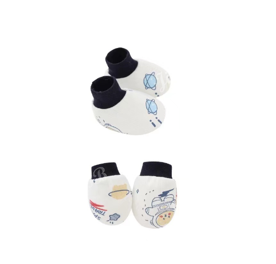 Baby Mittens and Booties Set Newborn Infant Cotton Mitten Set M16