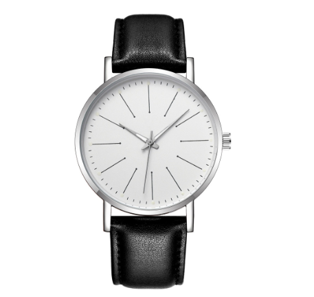 Creative color luminous thin strip nail scale men's quartz watch simple leather strap business watch M7